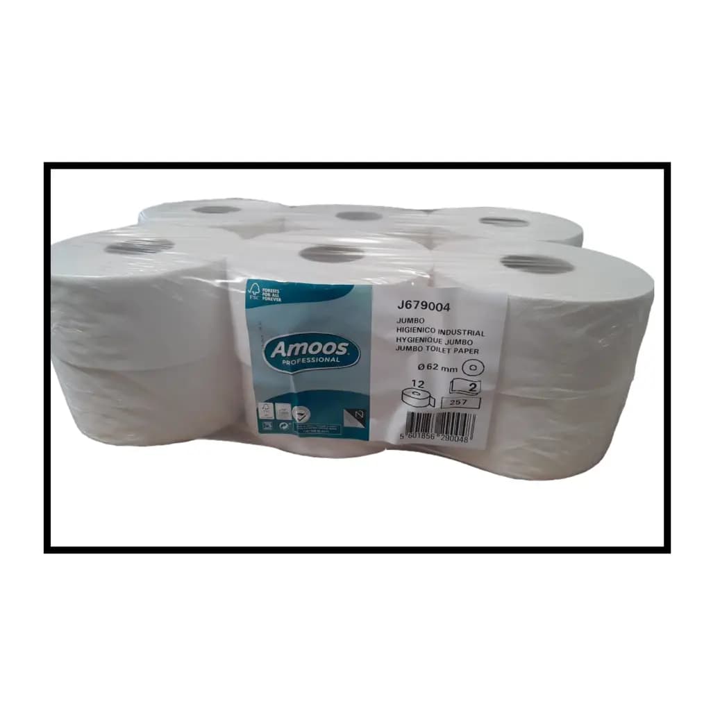 Papel Higiénico JUMBO 2F Amoos Profissional P12 Rolos